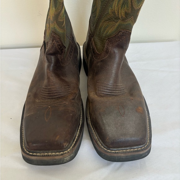 Justin Men's SE4688 Driller Brown/Green Steel Toe Work Boots size 9.5 D mens - Picture 2 of 6